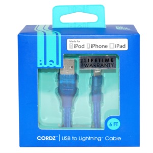 CABLE BUQU USB LIGHTING (2 MTS/AZUL/PARA IPHONE)