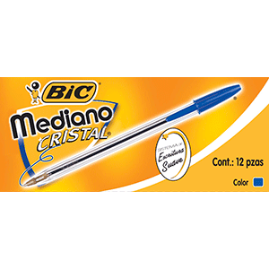 BOLIGRAFO BIC (PUNTO MEDIANO, AZUL, CAJA 12 PZS)