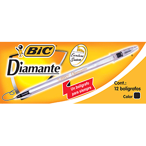 BOLIGRAFO BIC DIAMANTE (NEGRO, CAJA 12 PIEZAS)