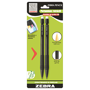 PORTAMINAS ZEBRA PENCIL NEGRO BLISTER CON 2 PZS PORTAMINAS ZEBRA PENCIL NEGRO BLISTER CON 2 PZS