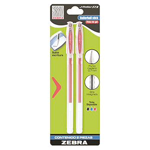ROLLERBALL ZEBRA J-5 ROJO 2 PZAS