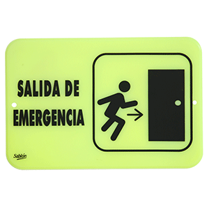 LETRERO SALIDA EMERGENCIA FLU LETRERO SALIDA EMERGENCIA FLU