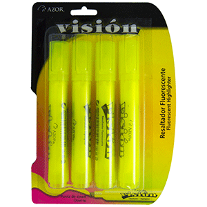 MARCATEXTO AMARILLO VISION BLISTER CON 4 UNIDADES