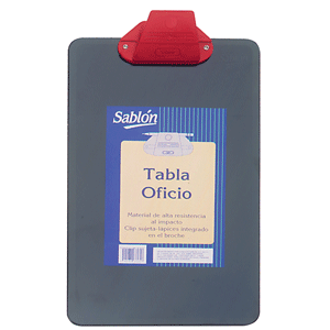 TABLA CON CLIP SABLON (OFICIO, PLASTICO, NEGRO)