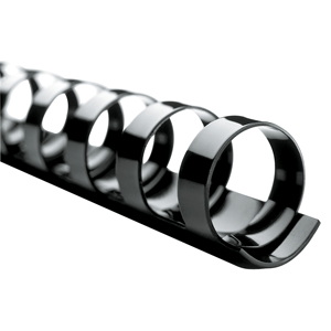 ARILLO GBC PLASTICO 3/8 PULGADAS (NEGRO, 25 PZAS)