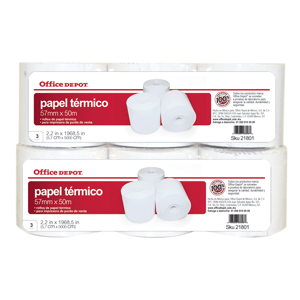 PAPEL TERMICO OFFICE DEPOT (ROLLO 57MM X 50M)