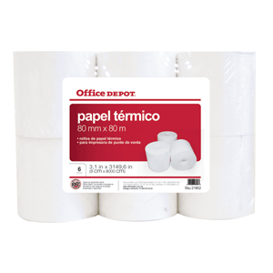 PAPEL TERMICO OFFICE DEPOT (ROLLO 80MM X 80M)