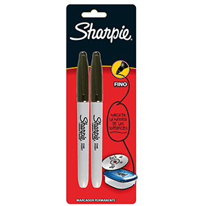 MARCADOR PERMANENTE SHARPIE FINO NEGRO 2U