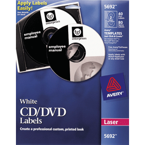 ETIQUETA AVERY ADHESIVA CD/DVD,LASER,BLANCA,40 PZS ETIQUETA AVERY ADHESIVA CD/DVD,LASER,BLANCA,40 PZS