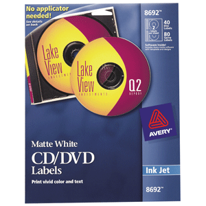 ETIQUETA AVERY ADHESIVA CD/DVD,INKJET,40 UNIDADES ETIQUETA AVERY ADHESIVA CD/DVD,INKJET,40 UNIDADES