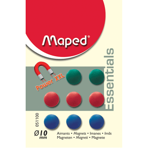 IMANES MAPED (REDONDOS DE COLORES, 8 PIEZAS)