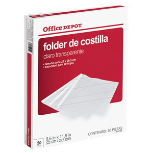 FOLDER OFFICE DEPOT (DE COSTILLA, CARTA, 50 PZAS)