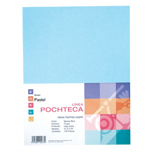 PAPEL POCHTECA CARTA AZUL PASTEL 100 HOJAS 75 GRS