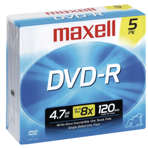 DVD-R 4.7 GB MAXELL PAQ. 5 UNI