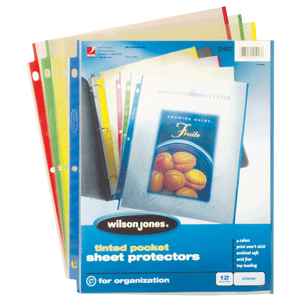 PROTECTOR DE HOJAS WILSON JONE COLORES,12 UNIDADES PROTECTOR DE HOJAS WILSON JONE COLORES,12 UNIDADES