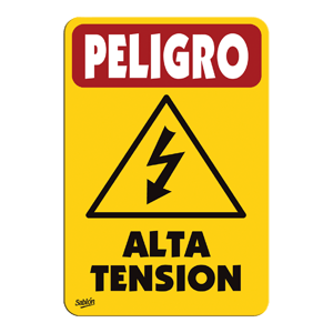 LETRERO PELIGRO ALTA TENSION 35 X 24 CM SABLON