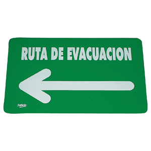 LETRERO DE ACRILICO RUTA DE EVACUACION IZQUIERDA