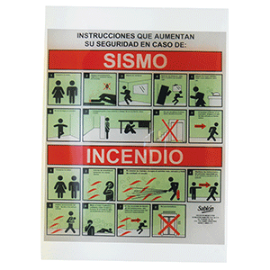 LETRERO QUE HACER EN CASO DE SISMO E I