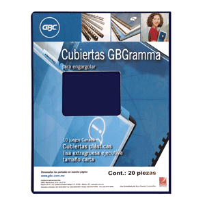 CUBIERTA GBC PARA ENCUADERNAR PLASTICA,AZUL,CARTA