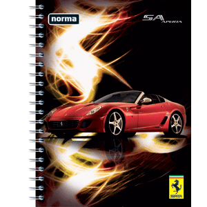 CUADERNO ESPIRAL NORMA FERRARI, 100 HOJAS, CUADROS