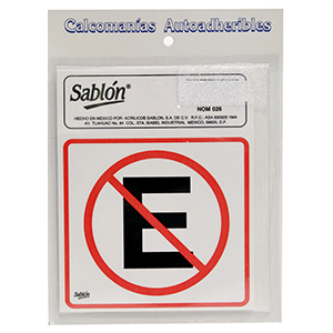 CALCOMANIA NO ESTACIONARSE B/3 CALCOMANIA NO ESTACIONARSE B/3