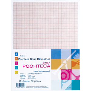 POCHTECA BOND MILIMETRICO 75G 21.5X28 50 HOJAS POCHTECA BOND MILIMETRICO 75G 21.5X28 50 HOJAS