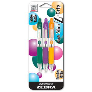 BOLIGRAFO ZEBRA MINI ZGRIP COLORES 3U BOLIGRAFO ZEBRA MINI ZGRIP COLORES 3U