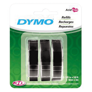 CINTA DYMO PARA ROTULADORA MANUAL NEGRO