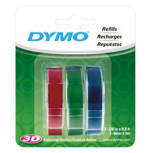 CINTA ETIQUETA EN RELIEVE DYMO 1741671 ROJO, VERDE Y AZUL CINTA ETIQUETA EN RELIEVE DYMO 1741671 ROJO, VERDE Y AZUL