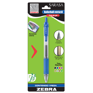 ROLLERBALL ZEBRA SARASA TINTA GEL COLOR AZUL 1U