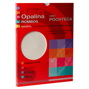 PAPEL POCHTECA OPALINA MARFIL 180 GRAMOS 50 HOJAS