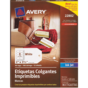 ETIQUETA AVERY ADHESIVA (COLGANTE, BLANCO)