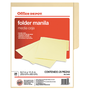 FOLDER CARTA  MANILA OD C/25 PZAS FOLDER CARTA  MANILA OD C/25 PZAS
