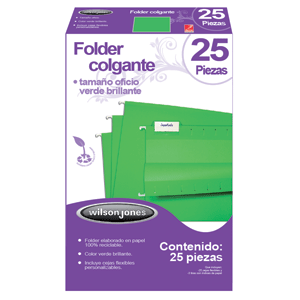 FOLDER COLGANTE WILSON JONES (OFICIO, VERDE)