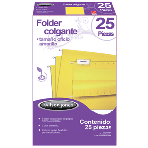 FOLDER COLGANTE WILSON JONES (OFICIO, AMARILLO) | Office Depot Guatemala