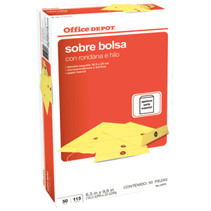 SOBRE OFFICE DEPOT CON RONDANA ESQUELA 50U SOBRE OFFICE DEPOT CON RONDANA ESQUELA 50U