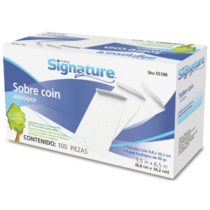 SOBRE SIGNATRUE (DE PAPEL ECOLOGICO 100 UNIDADES)