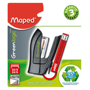 MINI ENGRAPADORA GREENLOGIC NEGRA,1 CAJA DE GRAPAS