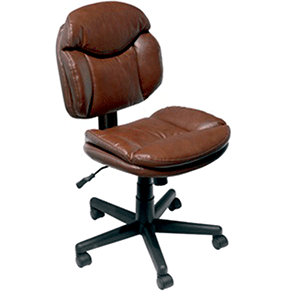 SILLA DE TRABAJO OFFICE DEPOT (PIEL, COLOR CAFE)