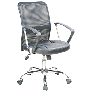 SILLA EJECUTIVA RESPALDO MESH NEGRO BASE CROMADA SKY CHAIRS SILLA EJECUTIVA RESPALDO MESH NEGRO BASE CROMADA SKY CHAIRS