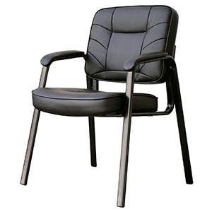 SILLA DE VISITAS (POLIURETANO, COLOR NEGRO)