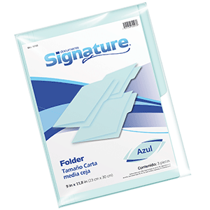 FOLDER SIGNATURE CARTA AZUL 3F