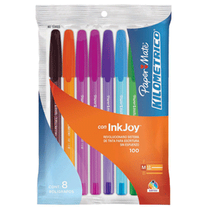 BOLIGRAFO KM 100COLORES B/8