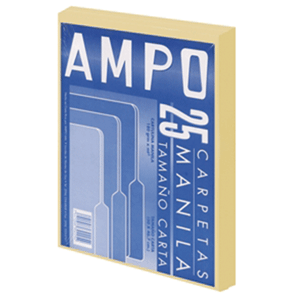 FOLDER MANILA AMPO (TAMAÑO CARTA, 25 UNIDADES) FOLDER MANILA AMPO (TAMAÑO CARTA, 25 UNIDADES)
