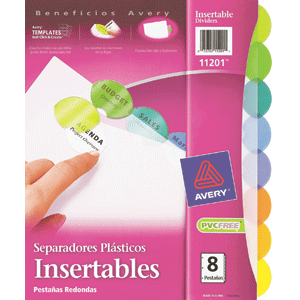 SEPARADOR 8 PESTANOS MULTICOLOR INSERTABLES SEPARADOR 8 PESTANOS MULTICOLOR INSERTABLES