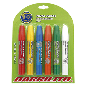 ESTUCHE DE CRAYONES BARRILITO PINTACARAS,6 COLORES