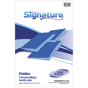 FOLDER SIGNATURE (OFICIO,AZUL OBSCURO,25 UNIDADES)