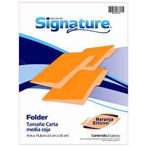 FOLDER SIGNATURE (CARTA, NARANJA, 25 UNIDADES)