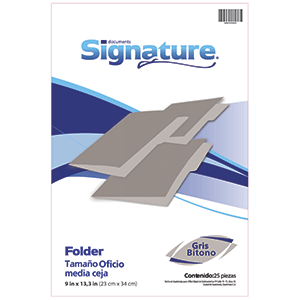 FOLDER SIGNATURE (OFICIO, GRIS, 25 UNIDADES)