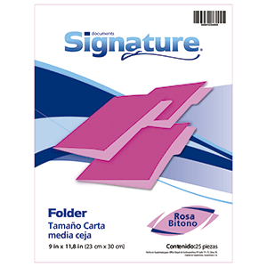 FOLDER SIGNATURE (CARTA, ROSADO, 25 UNIDADES)